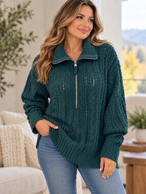 Cozy Half Zip knit sweater